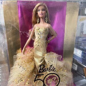 Mattel 2008 50th Anniversary Barbie Doll - Brand New - Box Damaged